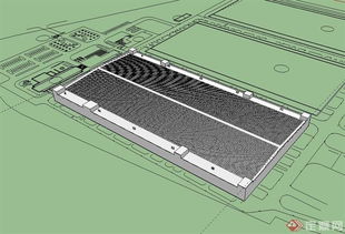 现代风格电子元件厂房设计 基于SU模型的电子元器件生产线规划与美学融合